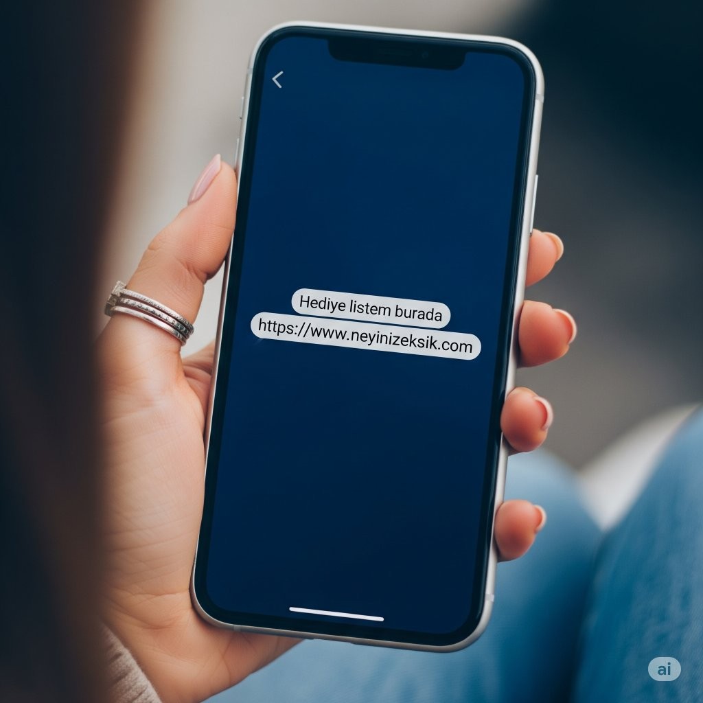 Bir kişinin telefonundan link paylaşması.